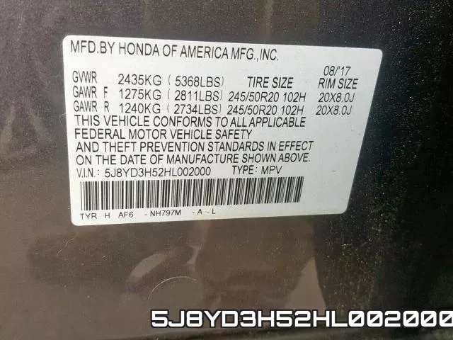 5J8YD3H52HL002000 фото 2