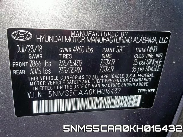5NMS5CAA0KH016432 фото 2