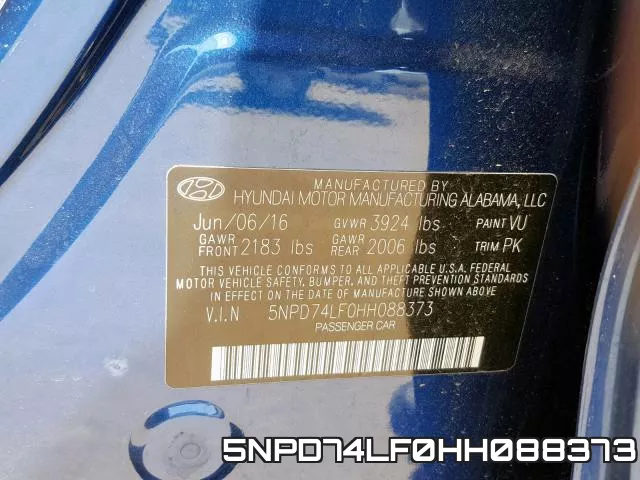 5NPD74LF0HH088373 фото 2