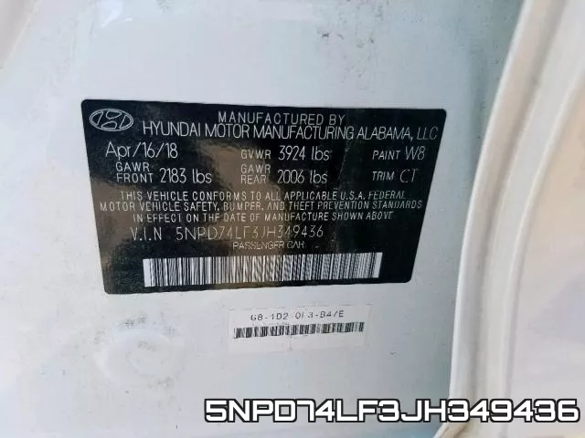 5NPD74LF3JH349436 фото 2