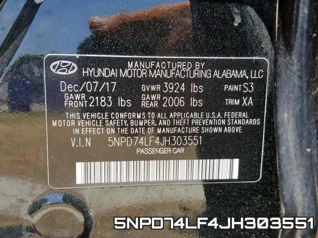 5NPD74LF4JH303551 фото 2