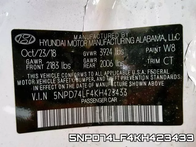 5NPD74LF4KH423433 фото 2
