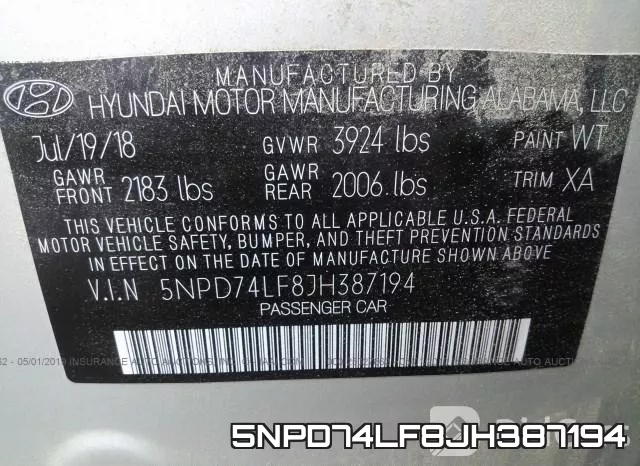 5NPD74LF8JH387194 фото 10