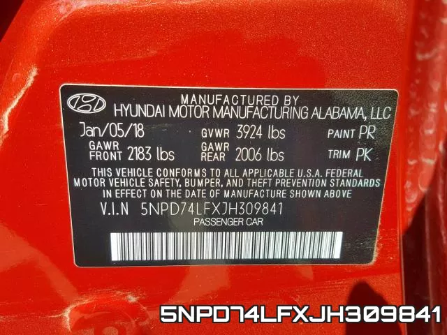 5NPD74LFXJH309841 фото 2