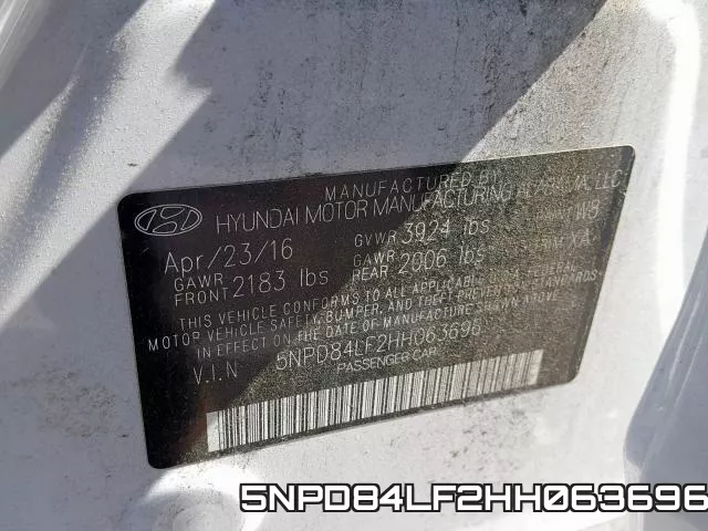 5NPD84LF2HH063696 фото 2