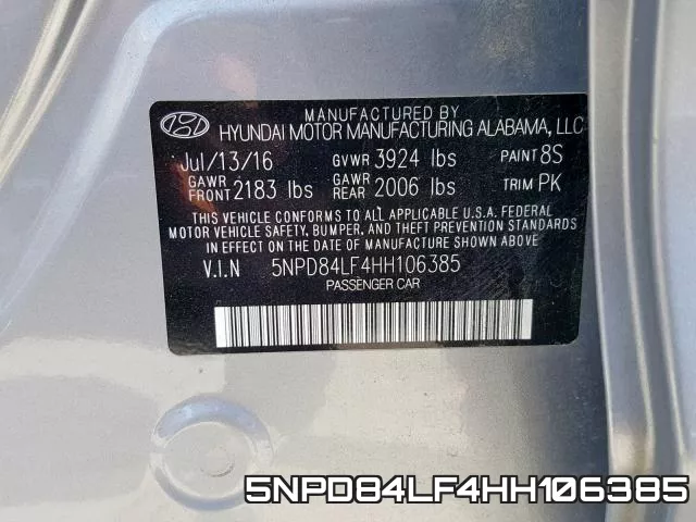 5NPD84LF4HH106385 фото 2