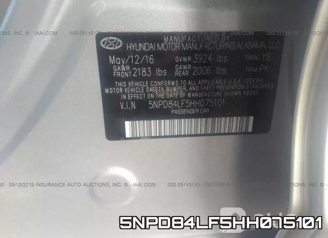 5NPD84LF5HH075101 фото 10