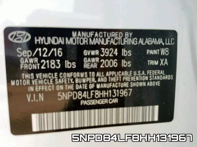 5NPD84LF8HH131967 фото 2