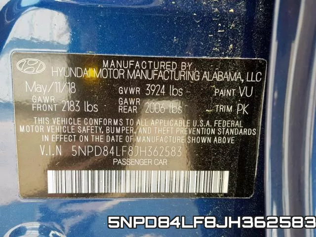 5NPD84LF8JH362583 фото 2