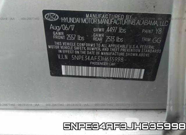 5NPE34AF3JH635998 фото 10