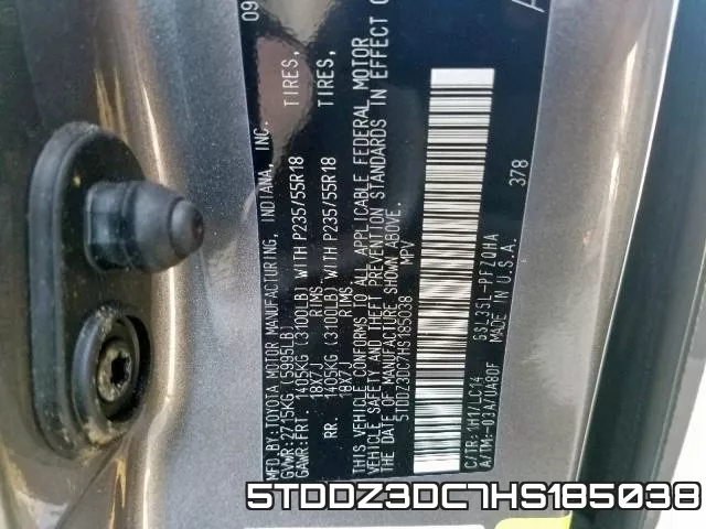 5TDDZ3DC7HS185038 фото 2