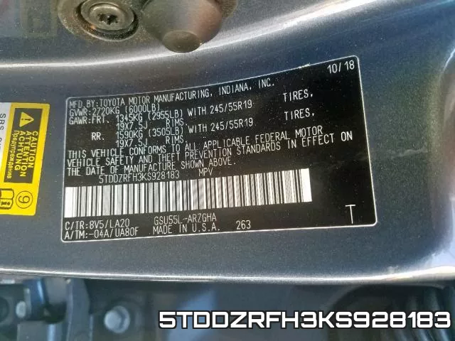 5TDDZRFH3KS928183 фото 2
