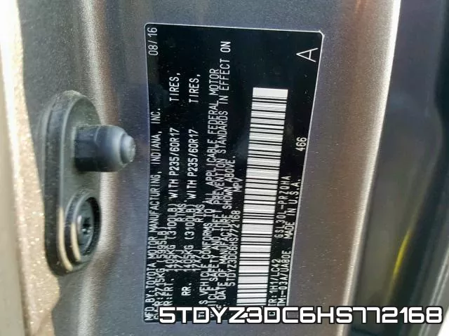 5TDYZ3DC6HS772168 фото 2