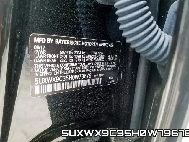 5UXWX9C35H0W79676 фото 2