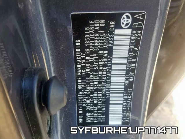 5YFBURHE1JP771477 фото 2