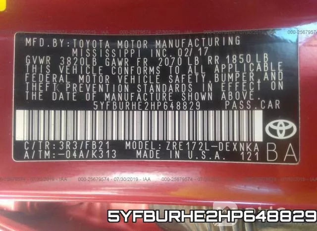 5YFBURHE2HP648829 фото 10