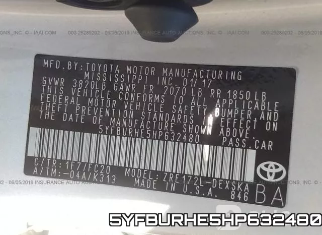 5YFBURHE5HP632480 фото 10
