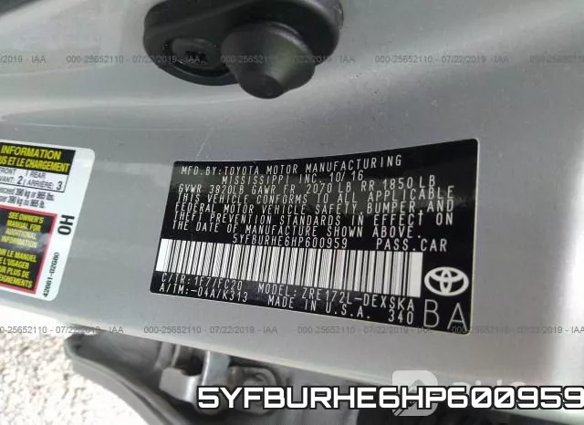 5YFBURHE6HP600959 фото 10