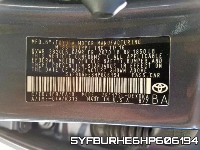 5YFBURHE6HP606194 фото 2