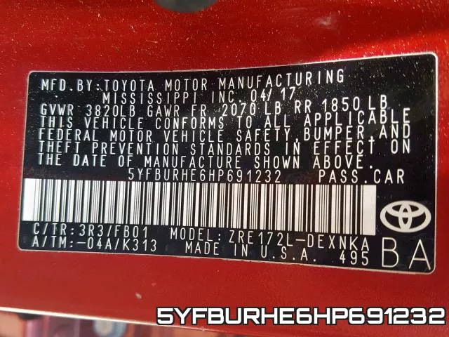 5YFBURHE6HP691232 фото 2