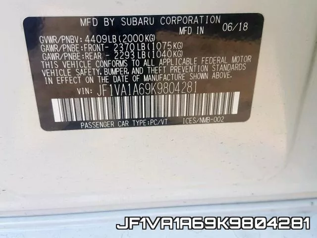 JF1VA1A69K9804281 фото 2