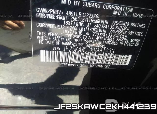 JF2SKAWC2KH441239 фото 10
