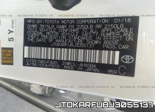JTDKARFU8J3055137 фото 10