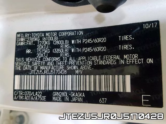 JTEZU5JR0J5170428 фото 2