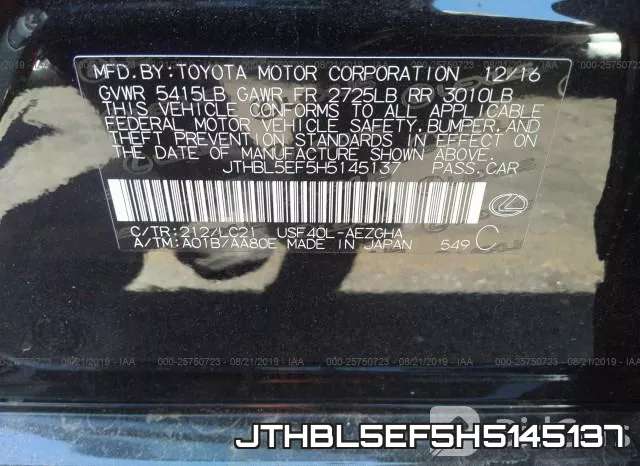 JTHBL5EF5H5145137 фото 9
