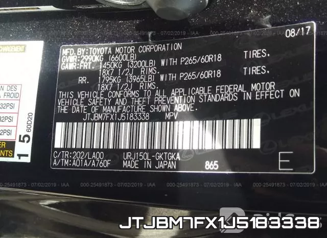 JTJBM7FX1J5183338 фото 10