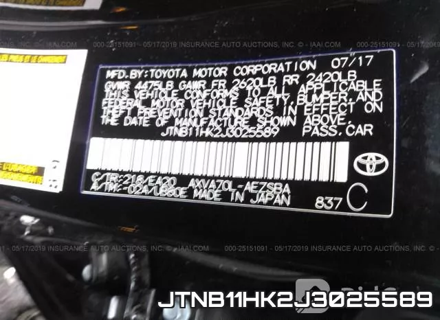 JTNB11HK2J3025589 фото 10