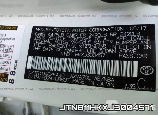 JTNB11HKXJ3004571 фото 9