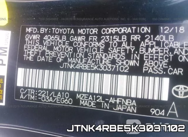 JTNK4RBE5K3037102 фото 10
