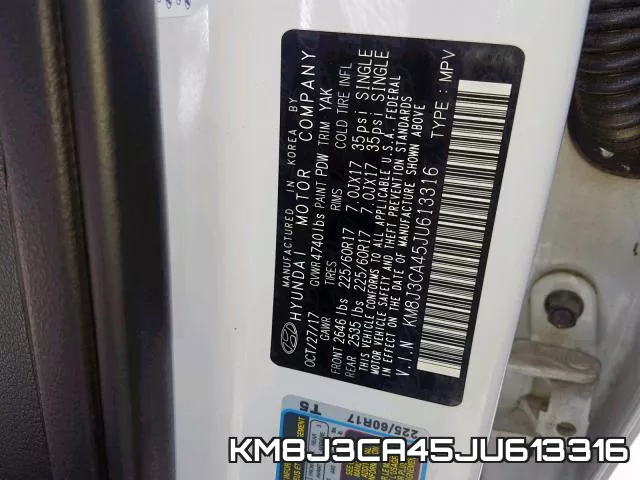 KM8J3CA45JU613316 фото 2