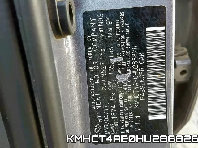 KMHCT4AE0HU286826 фото 2