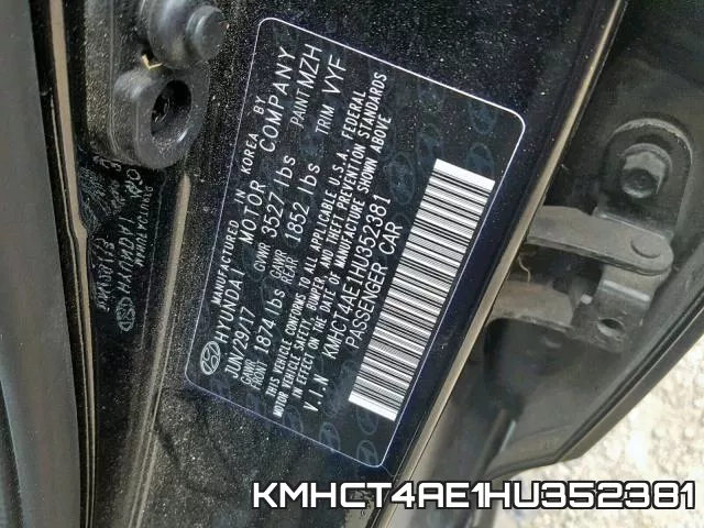 KMHCT4AE1HU352381 фото 2