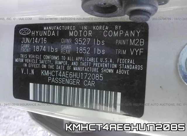 KMHCT4AE6HU172085 фото 10