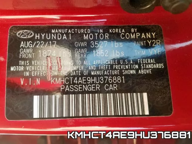 KMHCT4AE9HU376881 фото 2