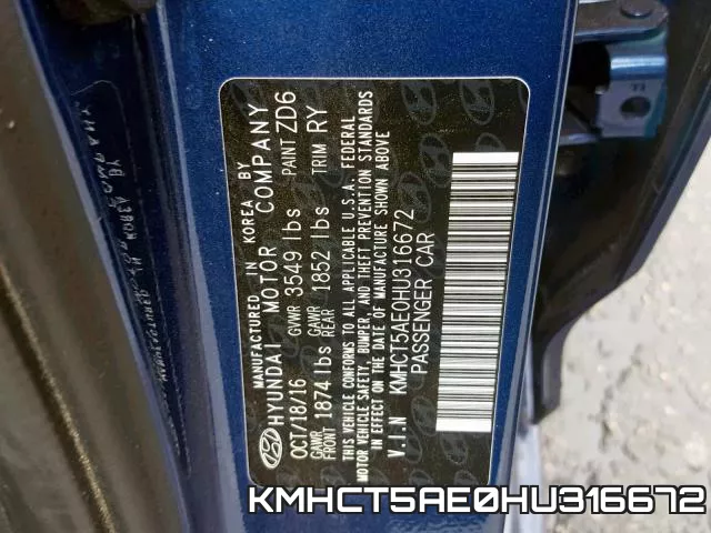 KMHCT5AE0HU316672 фото 2
