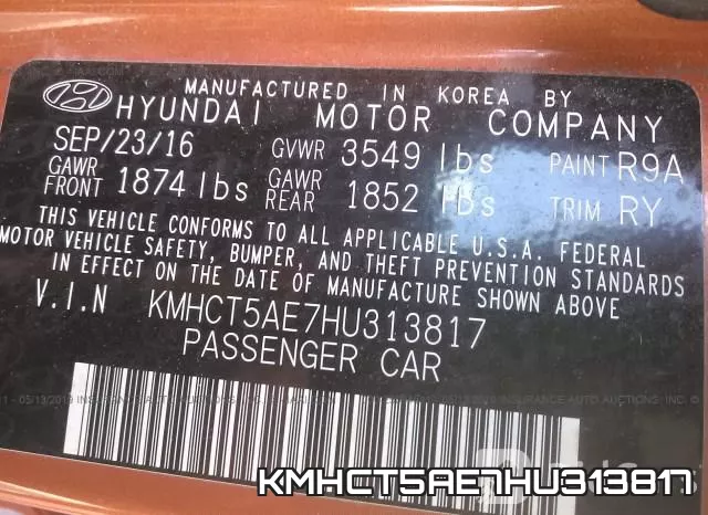 KMHCT5AE7HU313817 фото 10