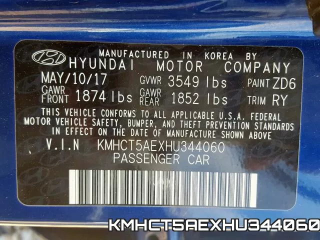KMHCT5AEXHU344060 фото 2