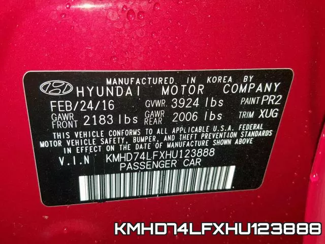 KMHD74LFXHU123888 фото 2