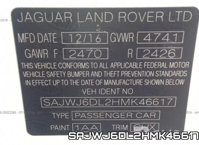 SAJWJ6DL2HMK46617 фото 10