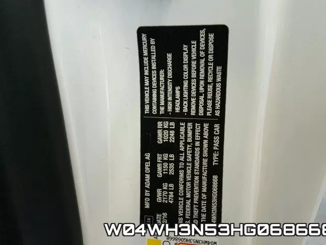 W04WH3N53HG068668 фото 2
