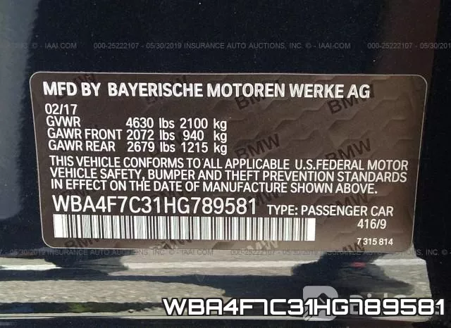 WBA4F7C31HG789581 фото 10