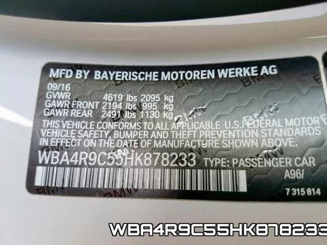WBA4R9C55HK878233 фото 2
