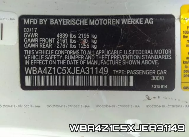 WBA4Z1C5XJEA31149 фото 10