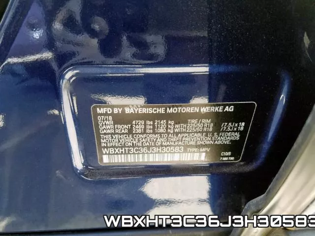 WBXHT3C36J3H30583 фото 2