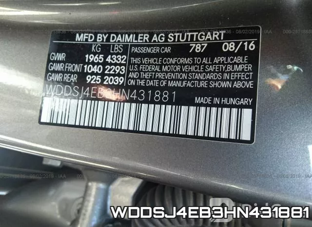 WDDSJ4EB3HN431881 фото 10