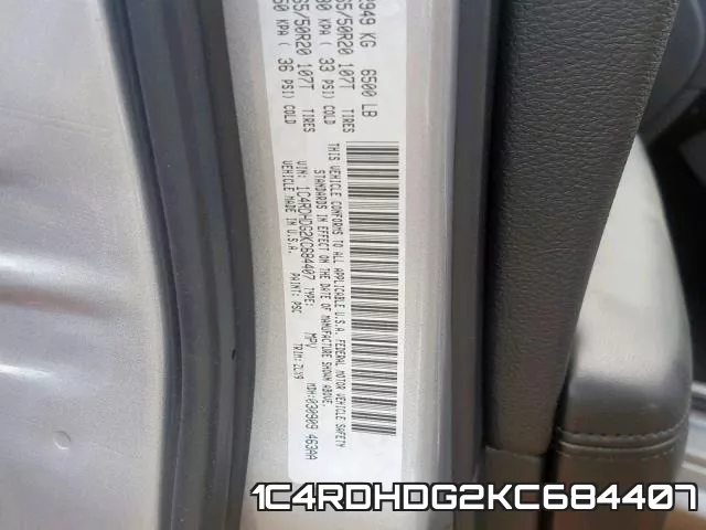 1C4RDHDG2KC684407 фото 2